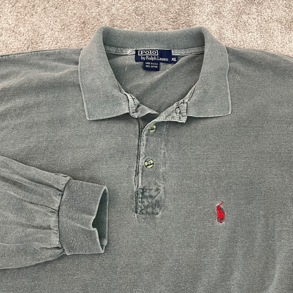 Polo Ralph Lauren Polo Shirt Mens Extra Large Made in USA Pony Cotton Distressed